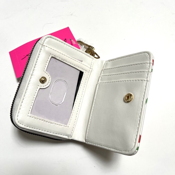 NWT Betsey Johnson Cherry Print Zip Around Wallet Keychain ID Card Holder - Picture 4 of 5